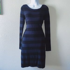✨ French Connection Navy Striped Sweater Dress